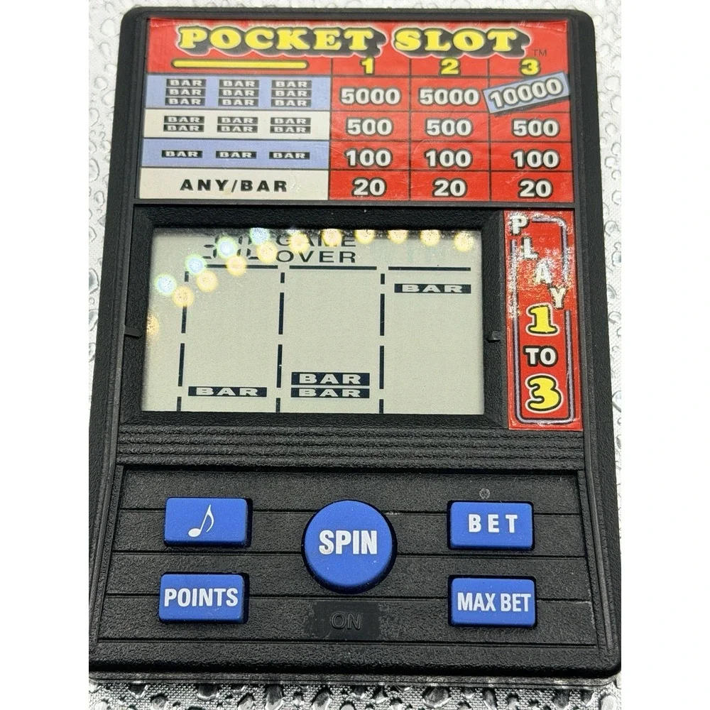 Vintage 90s RADICA Pocket Slots Electronic Handheld Game Model # 1370 WORKS